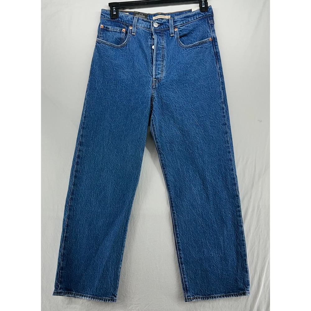Levis Ribcage Straight Ankle Jeans Womens 30 High Rise Button Fly Medium Wash